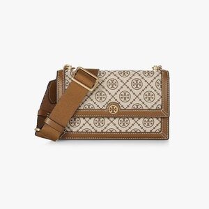 Brand new with tags Tory Burch Jacquard mini shoulder bag hazelcolor